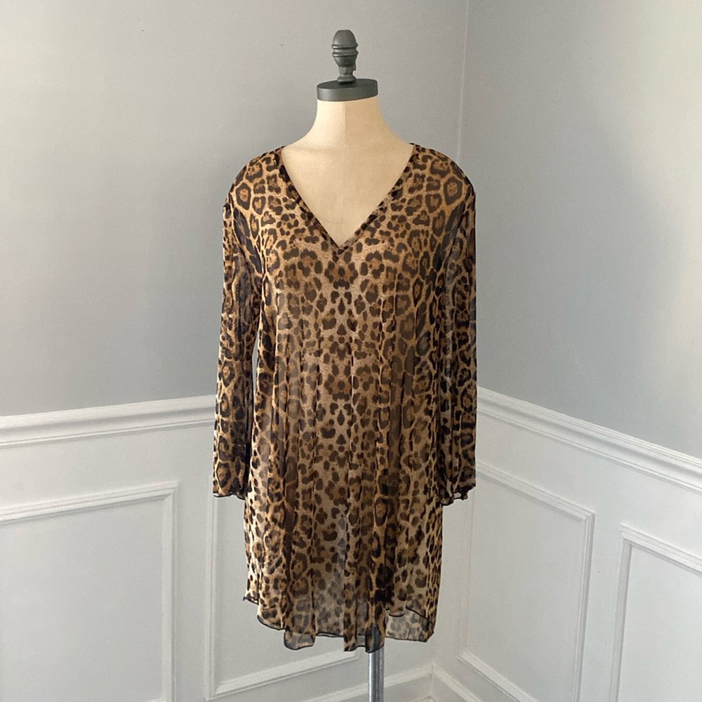 Jordan Taylor Sheer Animal Print Swim Coverup